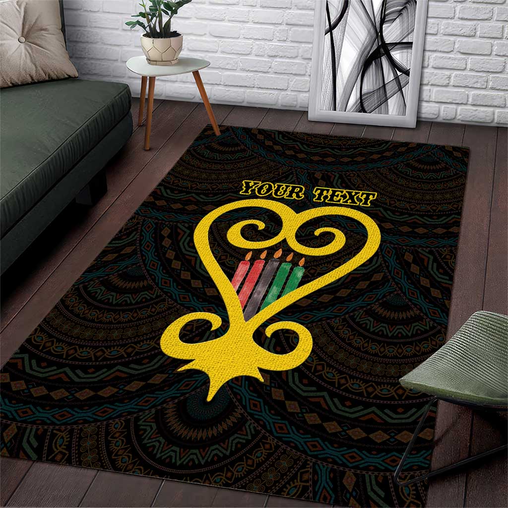 Personalized African-American Black Love Day Area Rug Sankofa Heart - Nya Akoma
