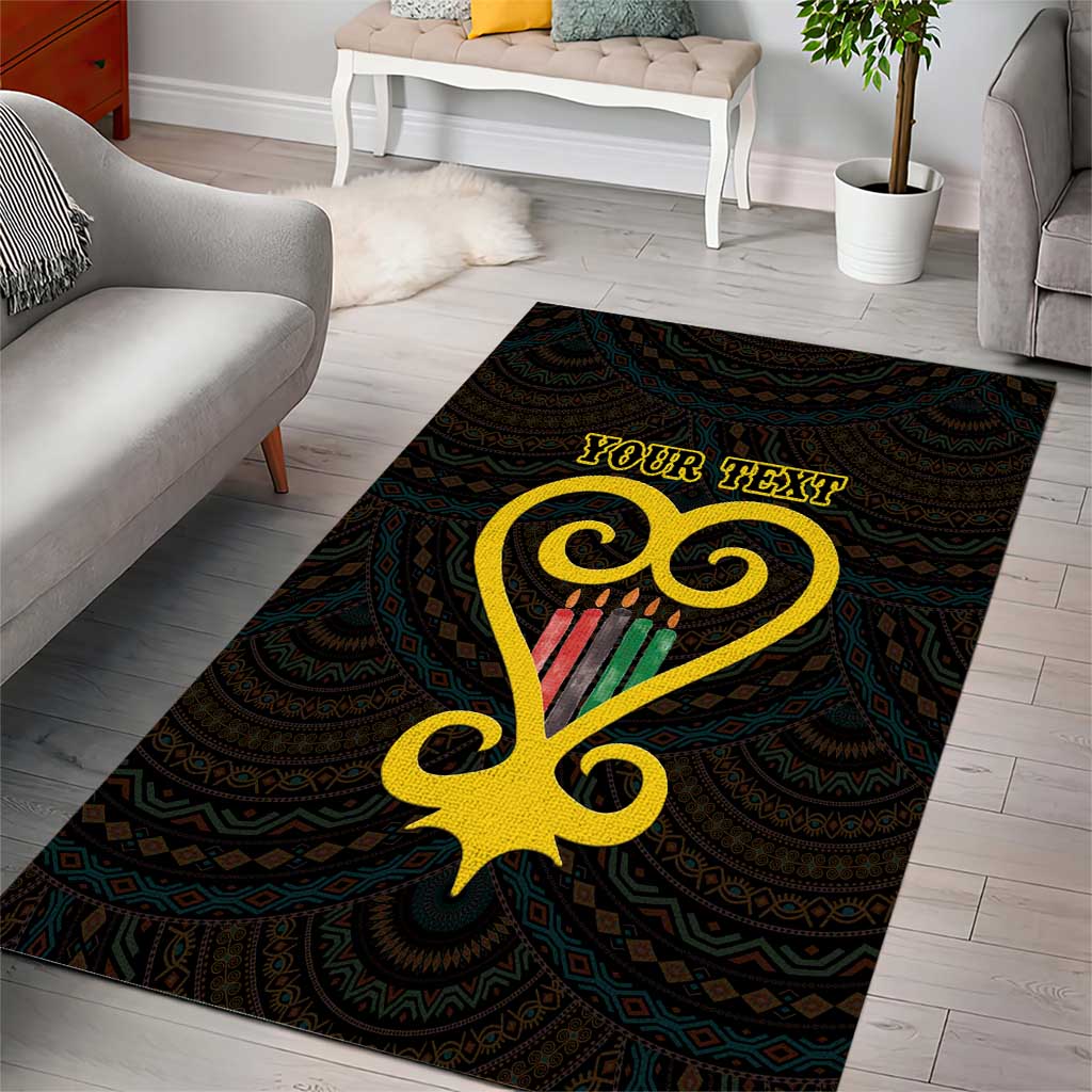 Personalized African-American Black Love Day Area Rug Sankofa Heart - Nya Akoma