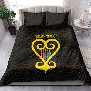 Personalized African-American Black Love Day Bedding Set Sankofa Heart - Nya Akoma