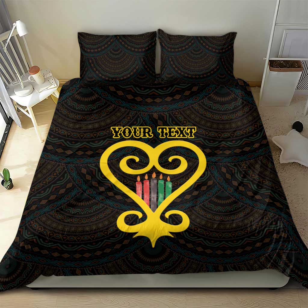 Personalized African-American Black Love Day Bedding Set Sankofa Heart - Nya Akoma