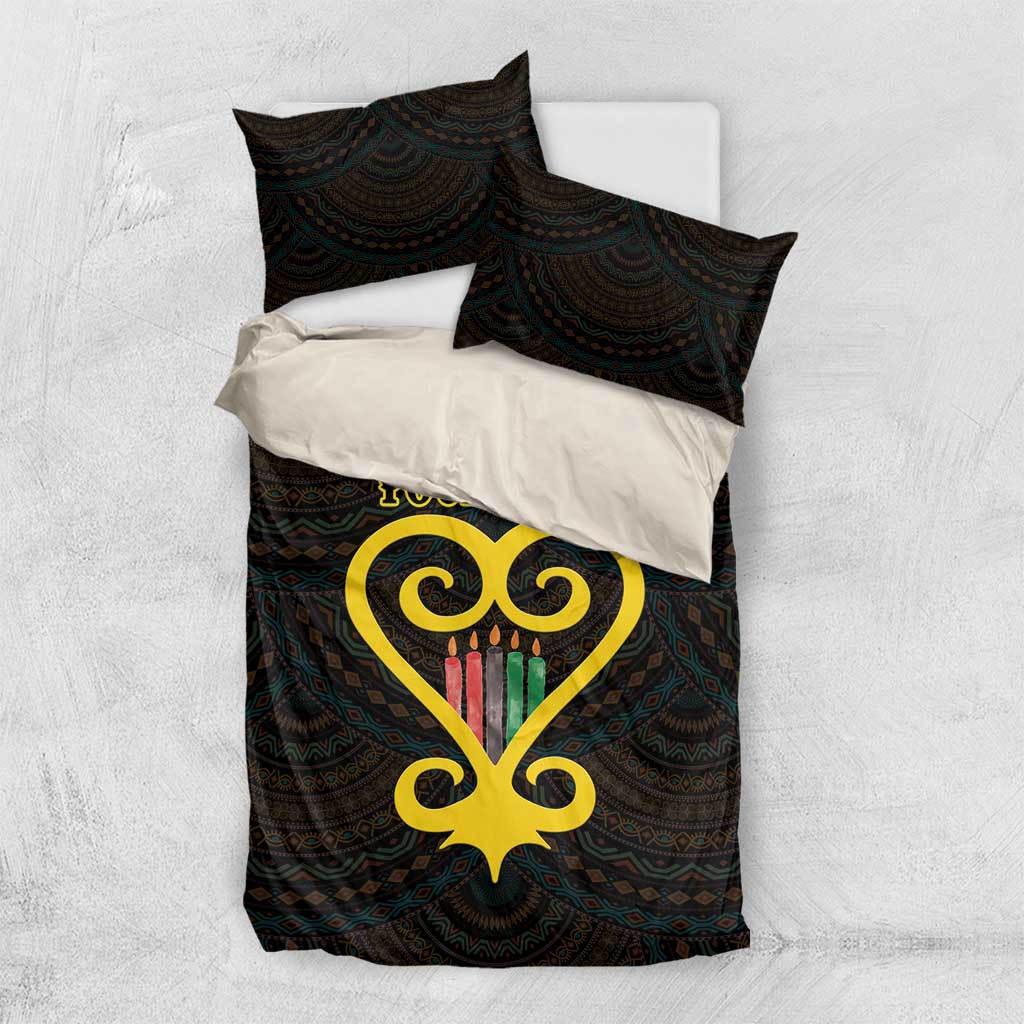Personalized African-American Black Love Day Bedding Set Sankofa Heart - Nya Akoma