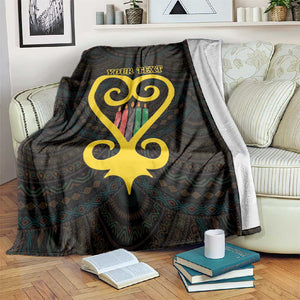 Personalized African-American Black Love Day Blanket Sankofa Heart - Nya Akoma
