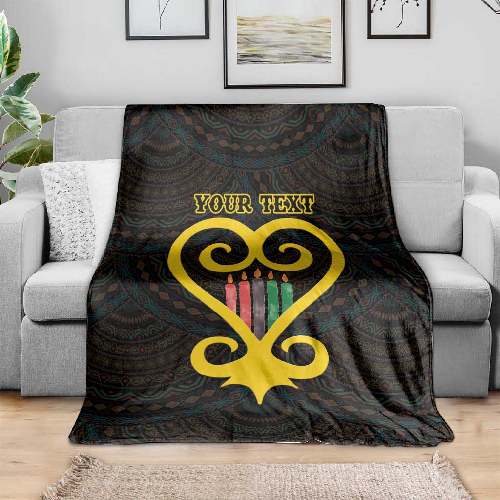 Personalized African-American Black Love Day Blanket Sankofa Heart - Nya Akoma