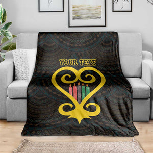 Personalized African-American Black Love Day Blanket Sankofa Heart - Nya Akoma