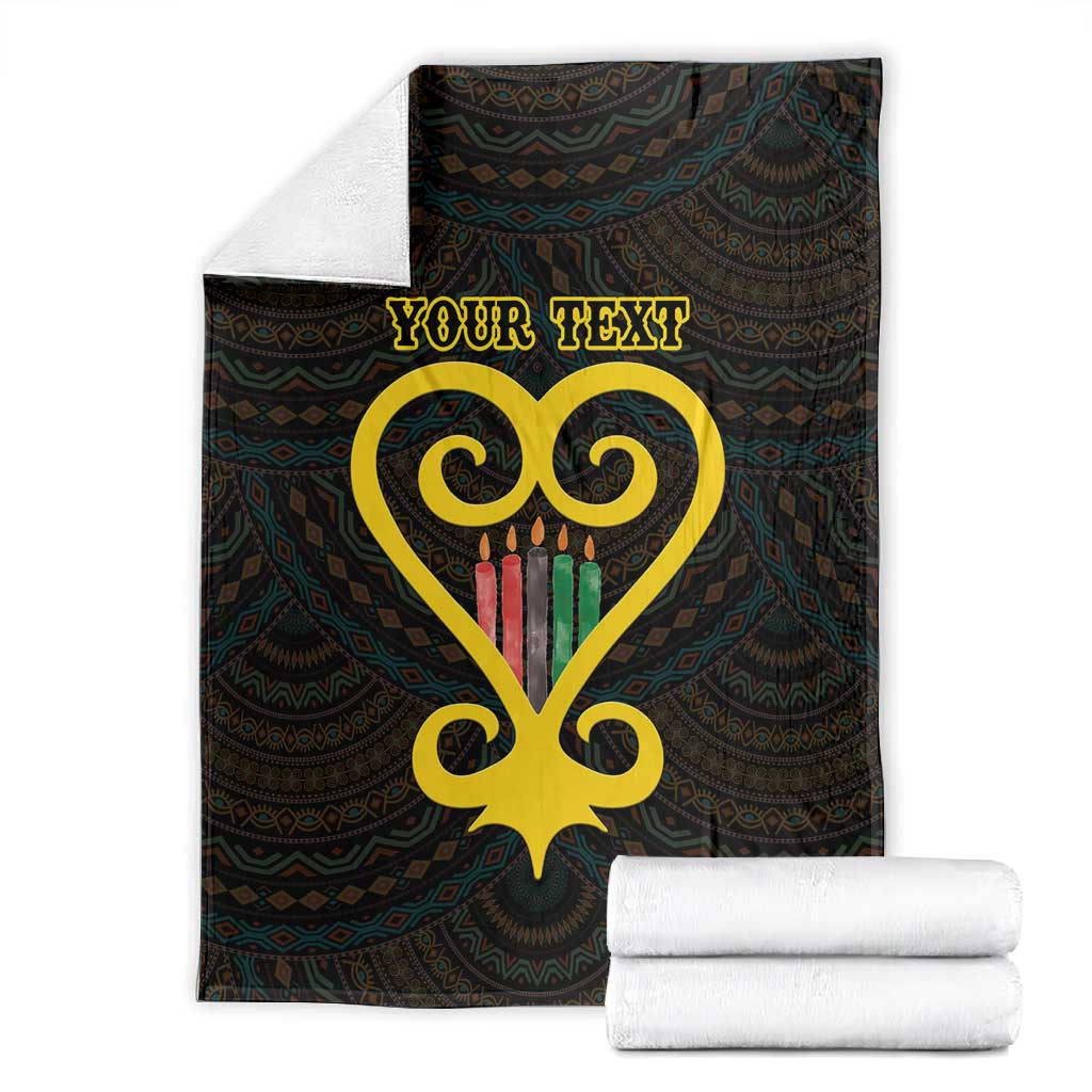 Personalized African-American Black Love Day Blanket Sankofa Heart - Nya Akoma