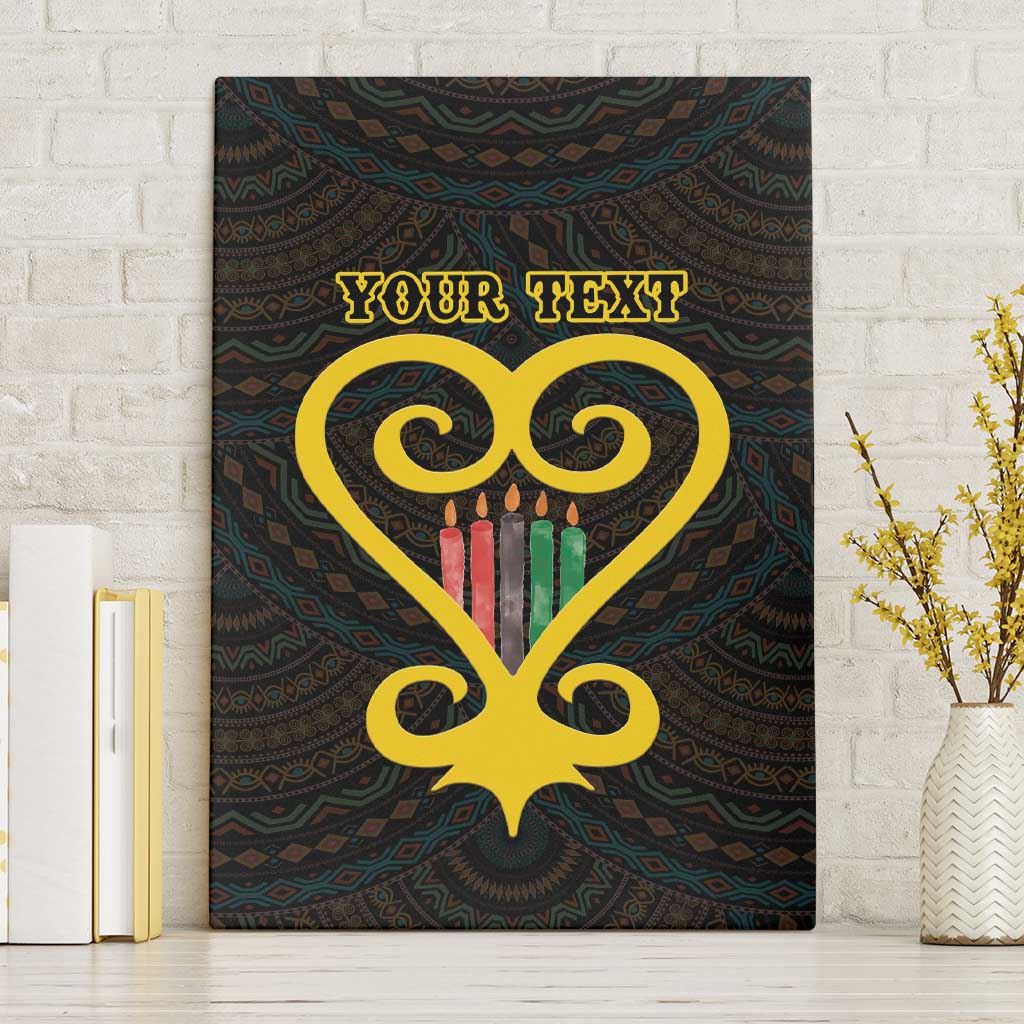 Personalized African-American Black Love Day Canvas Wall Art Sankofa Heart - Nya Akoma