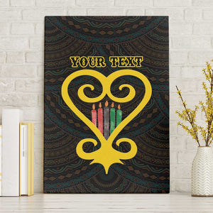 Personalized African-American Black Love Day Canvas Wall Art Sankofa Heart - Nya Akoma