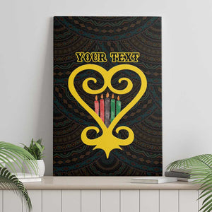 Personalized African-American Black Love Day Canvas Wall Art Sankofa Heart - Nya Akoma