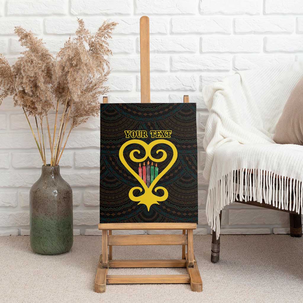 Personalized African-American Black Love Day Canvas Wall Art Sankofa Heart - Nya Akoma