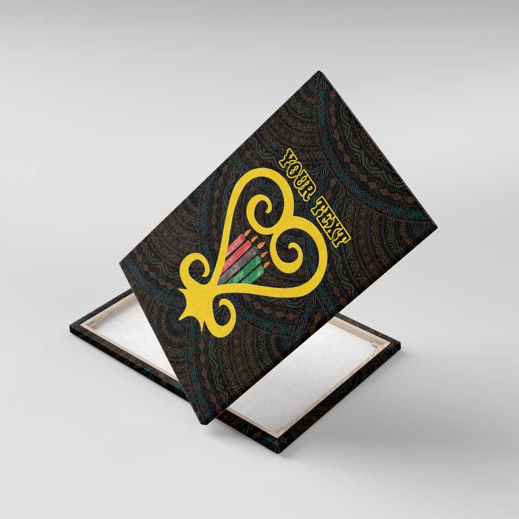 Personalized African-American Black Love Day Canvas Wall Art Sankofa Heart - Nya Akoma