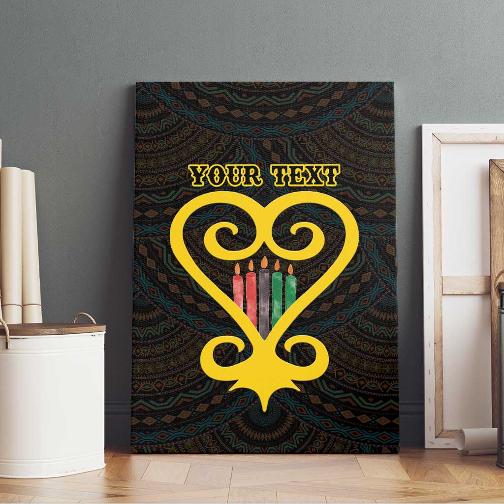 Personalized African-American Black Love Day Canvas Wall Art Sankofa Heart - Nya Akoma