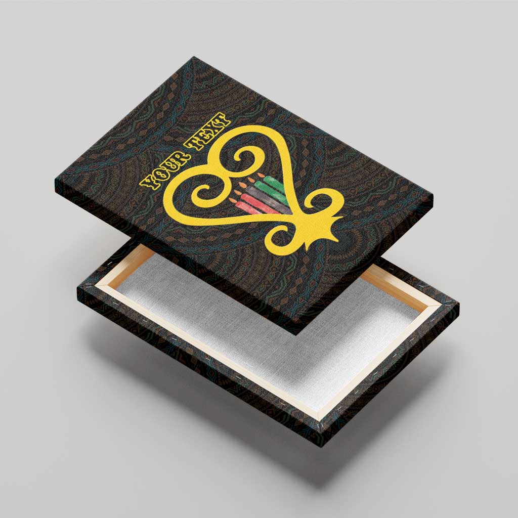 Personalized African-American Black Love Day Canvas Wall Art Sankofa Heart - Nya Akoma