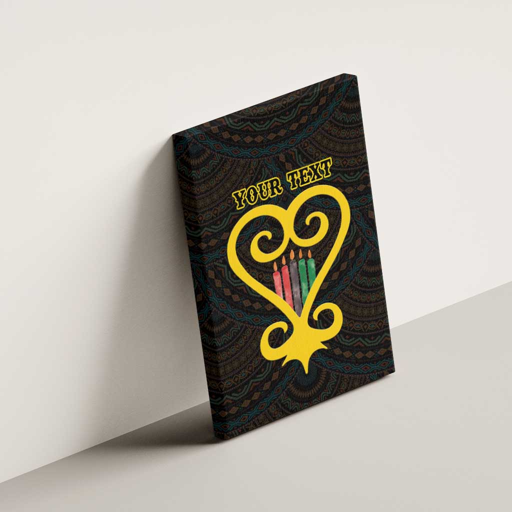 Personalized African-American Black Love Day Canvas Wall Art Sankofa Heart - Nya Akoma