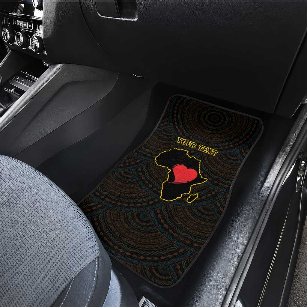 Personalized African-American Black Love Day Car Mats Sankofa Heart - Nya Akoma