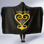 Personalized African-American Black Love Day Hooded Blanket Sankofa Heart - Nya Akoma