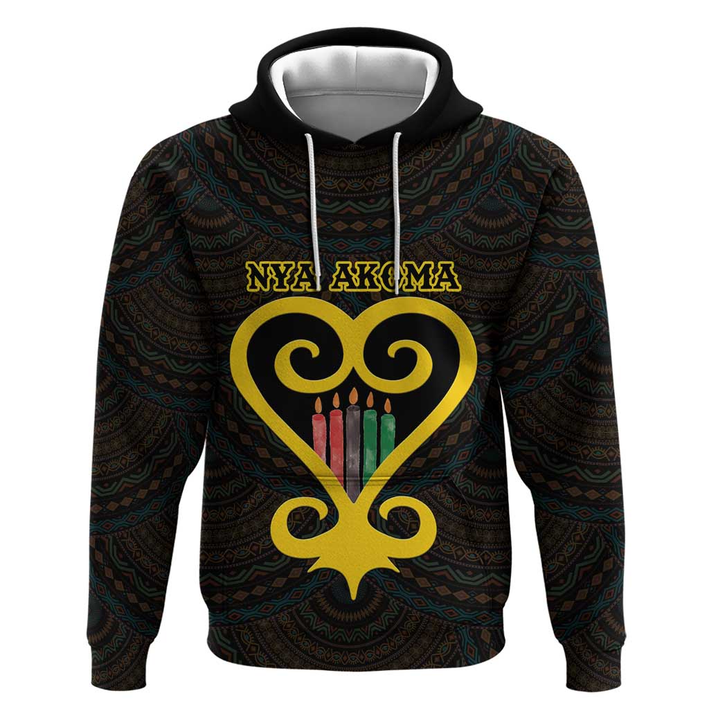 Personalized  African-American Black Love Day Hoodie Sankofa Heart - Nya Akoma