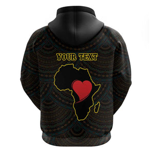 Personalized  African-American Black Love Day Hoodie Sankofa Heart - Nya Akoma