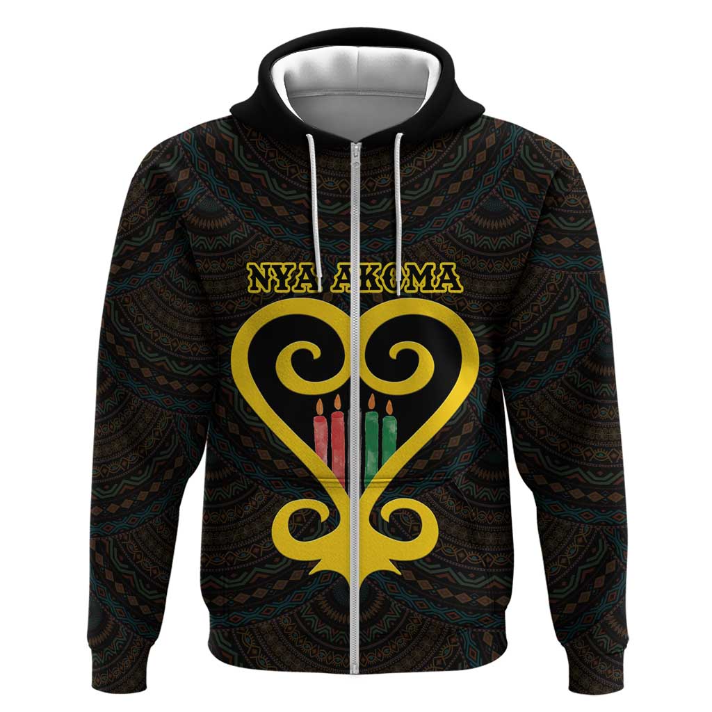 Personalized  African-American Black Love Day Hoodie Sankofa Heart - Nya Akoma