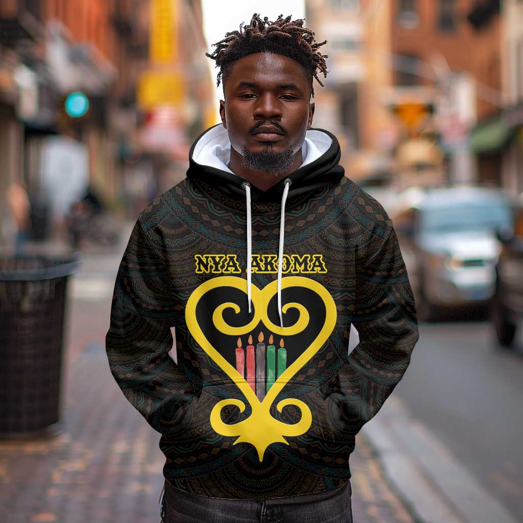 Personalized  African-American Black Love Day Hoodie Sankofa Heart - Nya Akoma