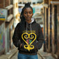 Personalized  African-American Black Love Day Hoodie Sankofa Heart - Nya Akoma