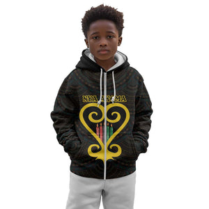 Personalized  African-American Black Love Day Kid Hoodie Sankofa Heart - Nya Akoma