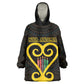 Personalized  African-American Black Love Day Kid Wearable Blanket Hoodie Sankofa Heart - Nya Akoma