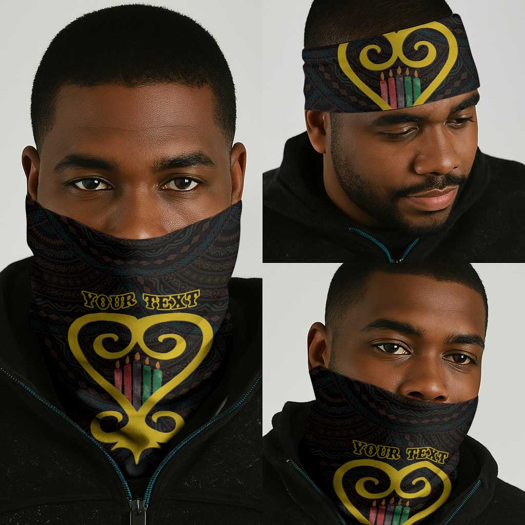 Personalized  African-American Black Love Day Neck Gaiter Sankofa Heart - Nya Akoma LT15