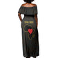 Personalized  African-American Black Love Day Off Shoulder Maxi Dress Sankofa Heart - Nya Akoma
