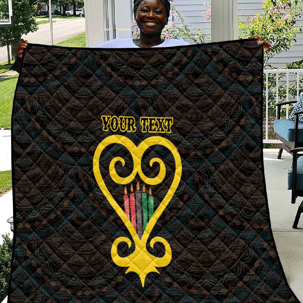 Personalized African-American Black Love Day Quilt Sankofa Heart - Nya Akoma