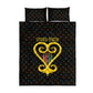 Personalized African-American Black Love Day Quilt Bed Set Sankofa Heart - Nya Akoma