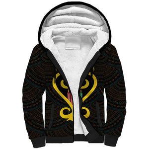 Personalized  African-American Black Love Day Sherpa Hoodie Sankofa Heart - Nya Akoma