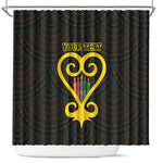 Personalized African-American Black Love Day Shower Curtain Sankofa Heart - Nya Akoma