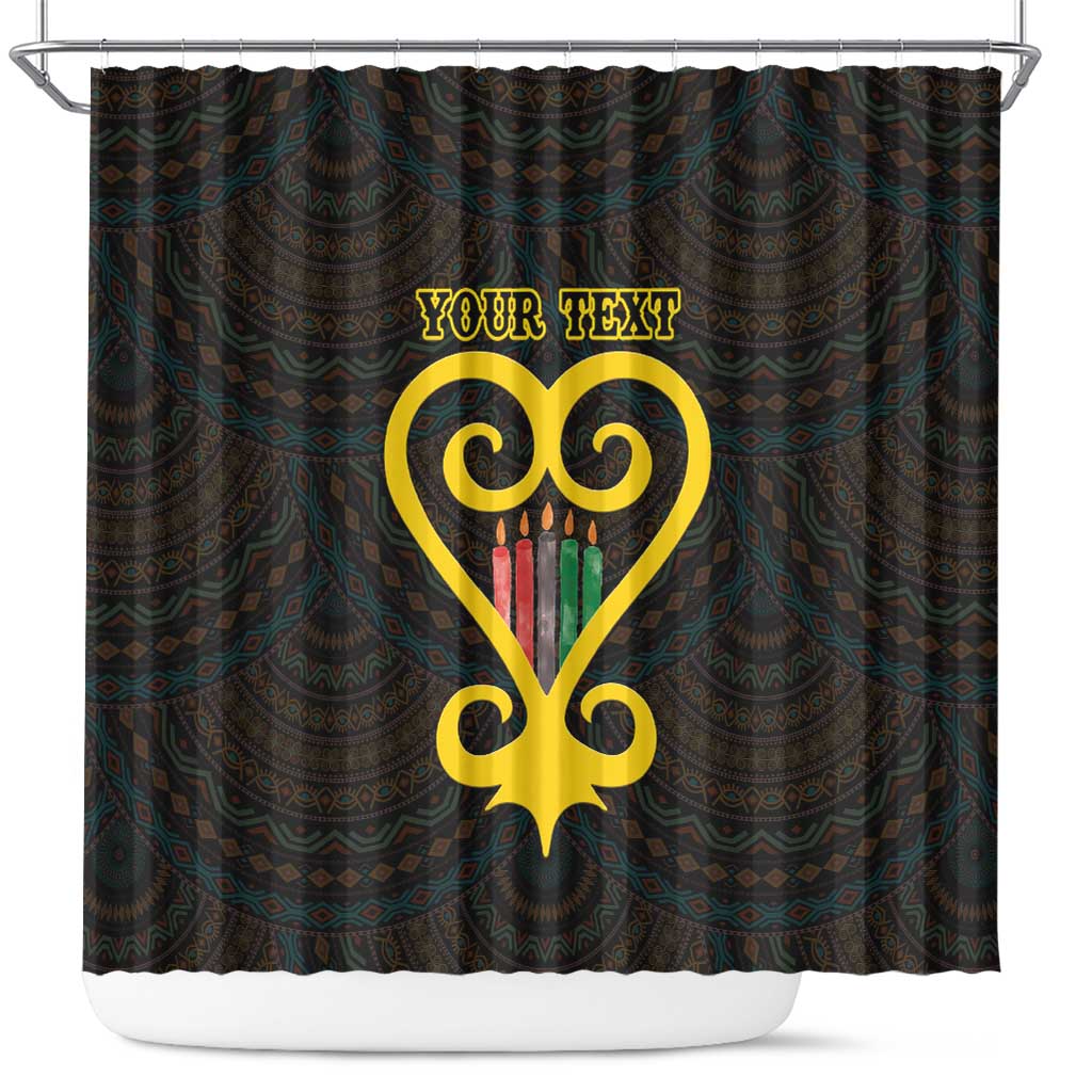Personalized African-American Black Love Day Shower Curtain Sankofa Heart - Nya Akoma