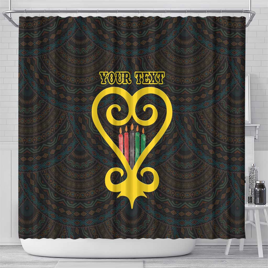 Personalized African-American Black Love Day Shower Curtain Sankofa Heart - Nya Akoma