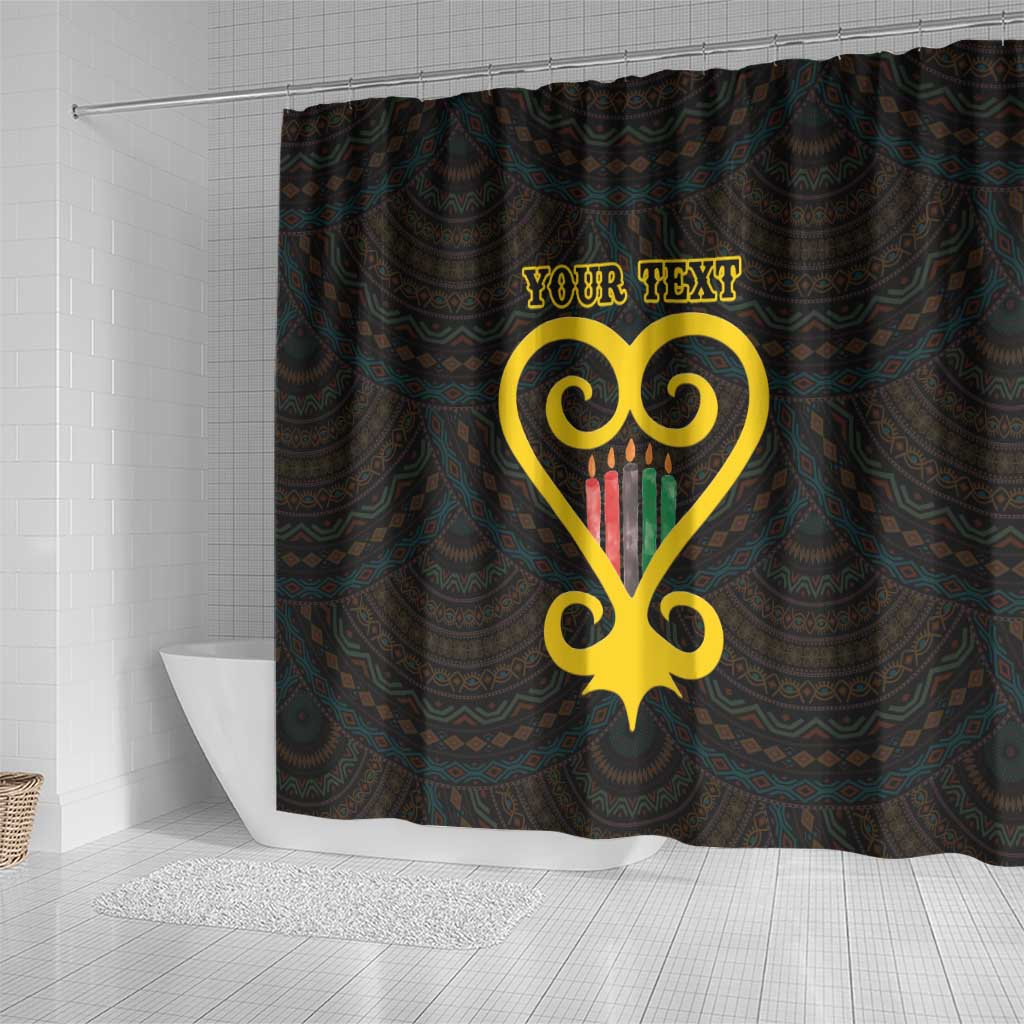 Personalized African-American Black Love Day Shower Curtain Sankofa Heart - Nya Akoma