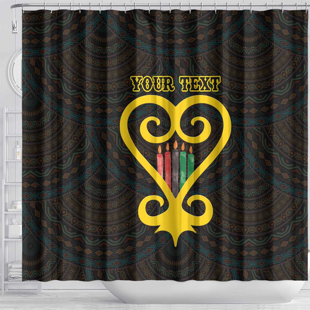 Personalized African-American Black Love Day Shower Curtain Sankofa Heart - Nya Akoma