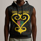 Personalized  African-American Black Love Day Sleeveless Hoodie Sankofa Heart - Nya Akoma - African Pride