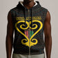 Personalized  African-American Black Love Day Sleeveless Zip Hoodie Sankofa Heart - Nya Akoma - African Pride