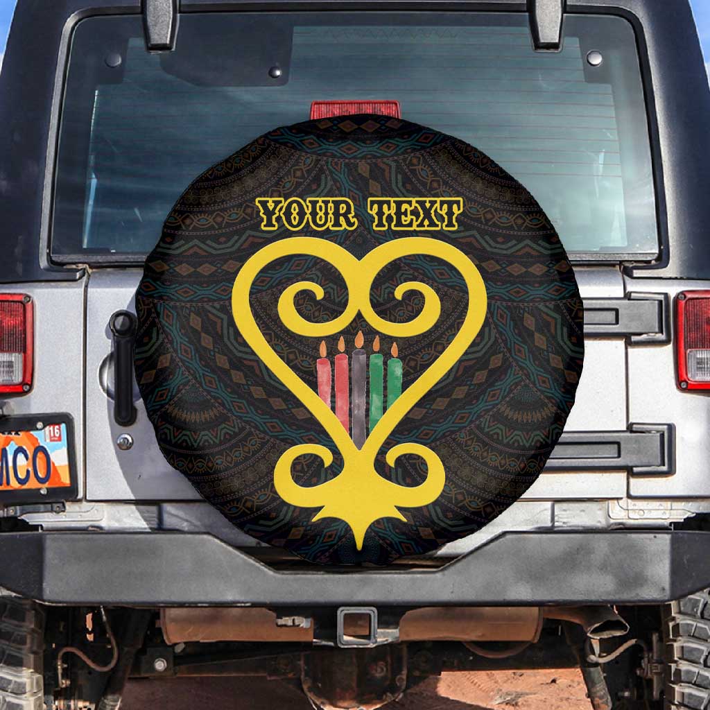 Personalized African-American Black Love Day Spare Tire Cover Sankofa Heart - Nya Akoma