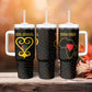 Personalized  African-American Black Love Day Tumbler With Handle Sankofa Heart - Nya Akoma