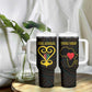 Personalized  African-American Black Love Day Tumbler With Handle Sankofa Heart - Nya Akoma