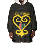 Personalized  African-American Black Love Day Wearable Blanket Hoodie Sankofa Heart - Nya Akoma