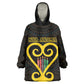 Personalized  African-American Black Love Day Wearable Blanket Hoodie Sankofa Heart - Nya Akoma
