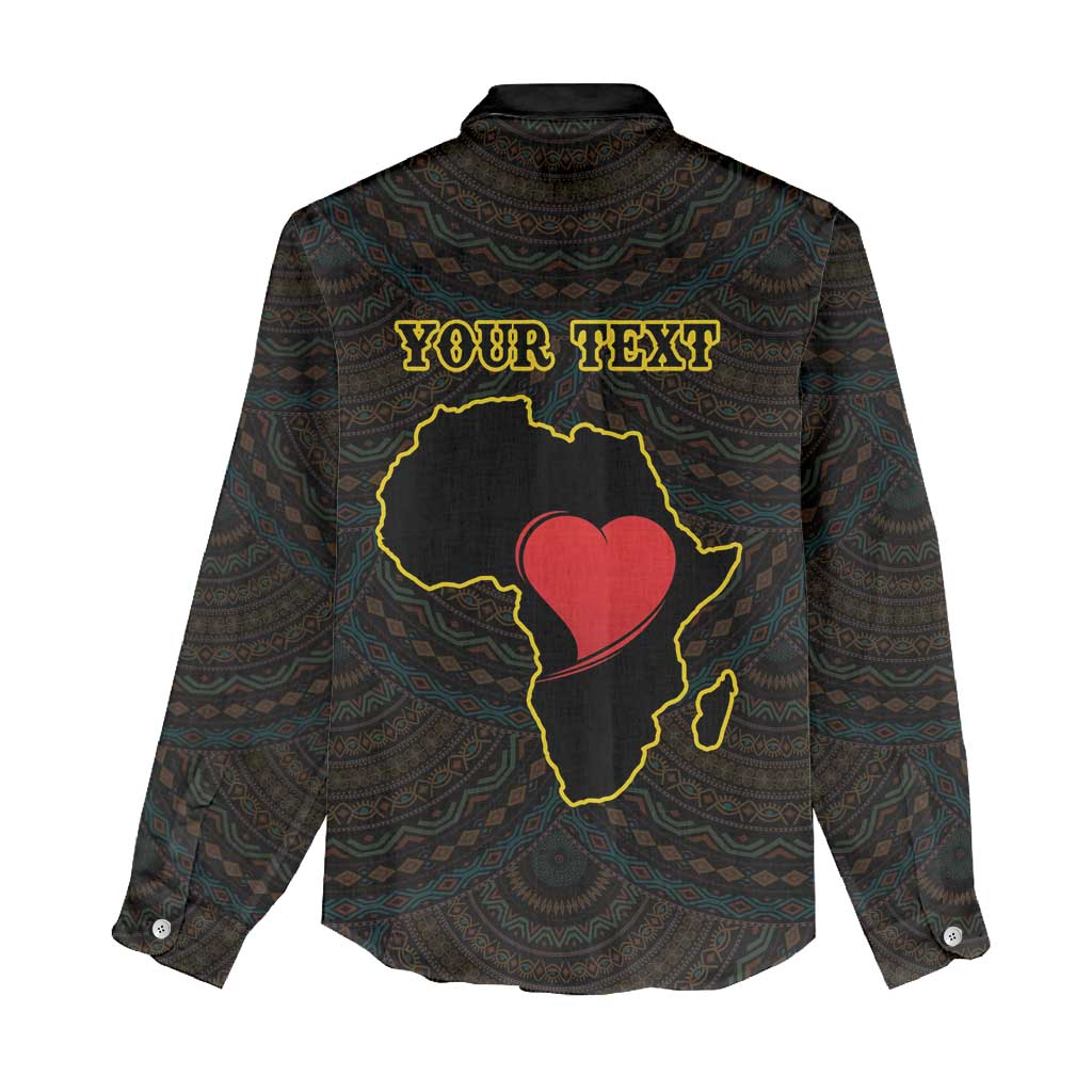 Personalized African-American Black Love Day Women Casual Shirt Sankofa Heart - Nya Akoma LT15