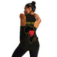 Personalized  African-American Black Love Day Women Racerback Tank Sankofa Heart - Nya Akoma