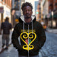 Personalized  African-American Black Love Day Zip Hoodie Sankofa Heart - Nya Akoma