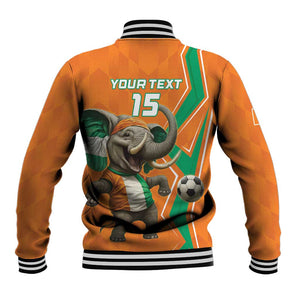 Custom Afro Ivory Coast Football Baseball Jacket Go Champions