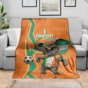 Custom Afro Ivory Coast Football Blanket Go Champions
