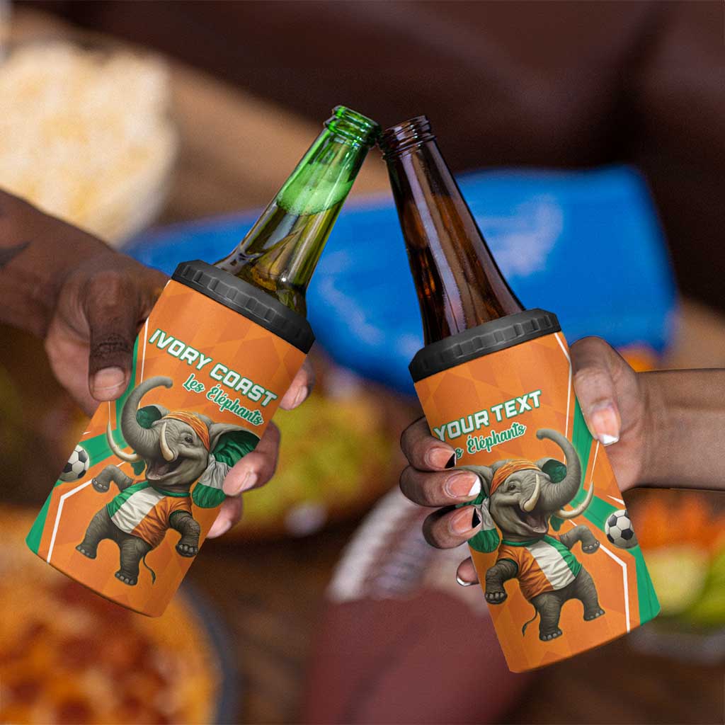 Custom Afro Ivory Coast Football 4 in 1 Can Cooler Tumbler Go Champions