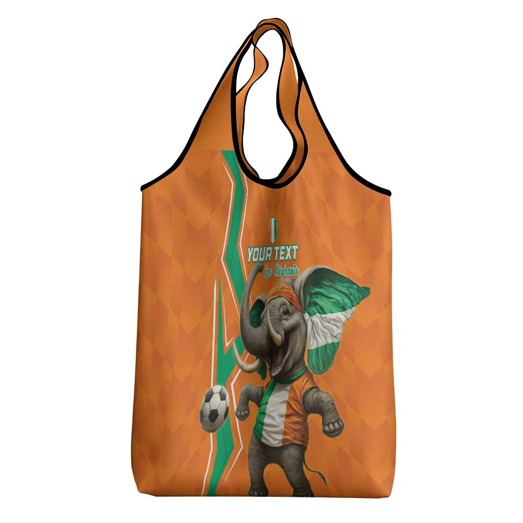 Custom Afro Ivory Coast Football Grocery Bag Go Champions